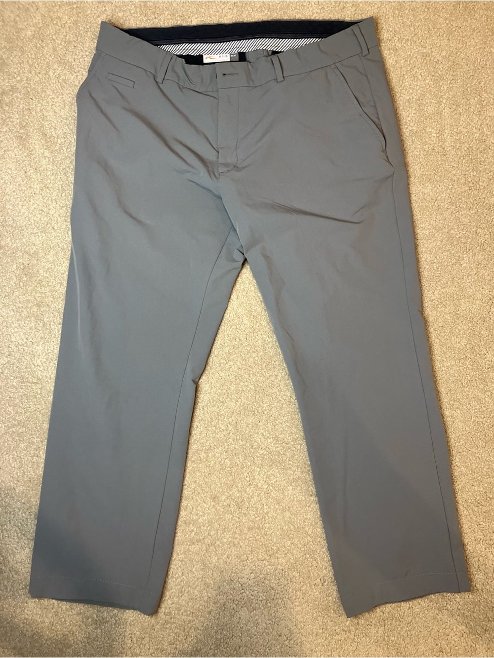 Men's KJUS Grey Casual Pants 54/XL Straight Leg Stretch Pockets